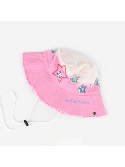 Haila - Pink Gradient Embroidered Women's Bucket Hat