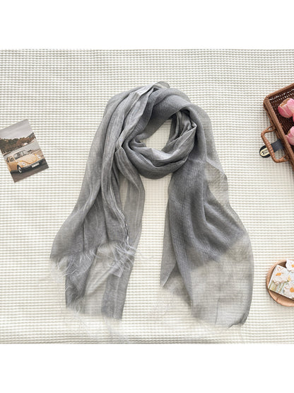 Scarvii - Fringe Edge Woven Long Scarf
