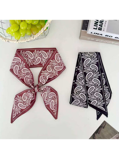 Scarvii Decorative Flow Paisley Skinny Scarf