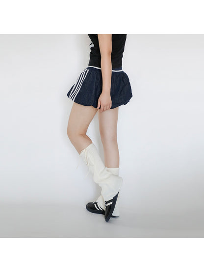 Cozyra - Bow-Tie Ribbed Flared Leg Warmers