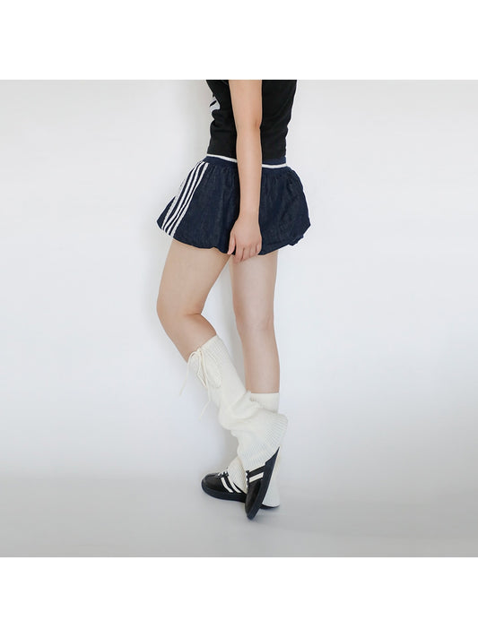 Cozyra - Bow-Tie Ribbed Flared Leg Warmers