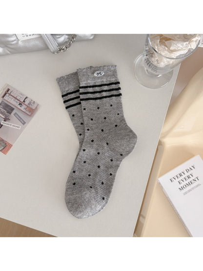 Rufia Ribbon Stripe Dot Crew Socks product image