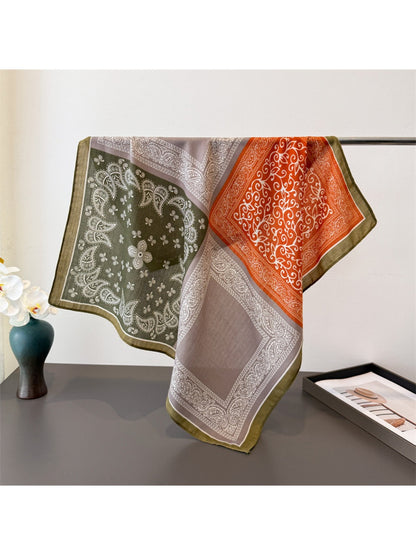 Scarvii - Square Scarf with Paisley Print