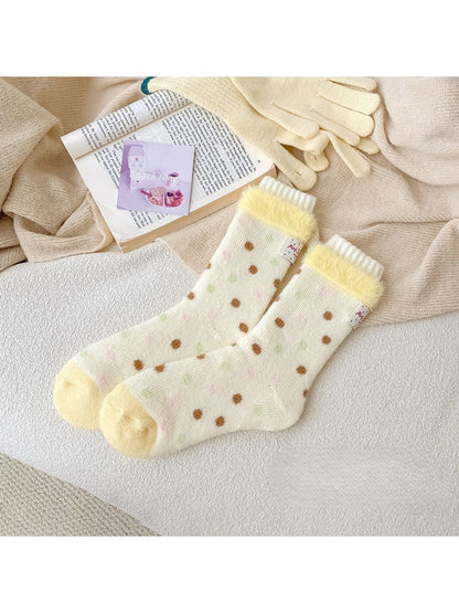 Rufia - Soft Polka Pattern Crew Socks
