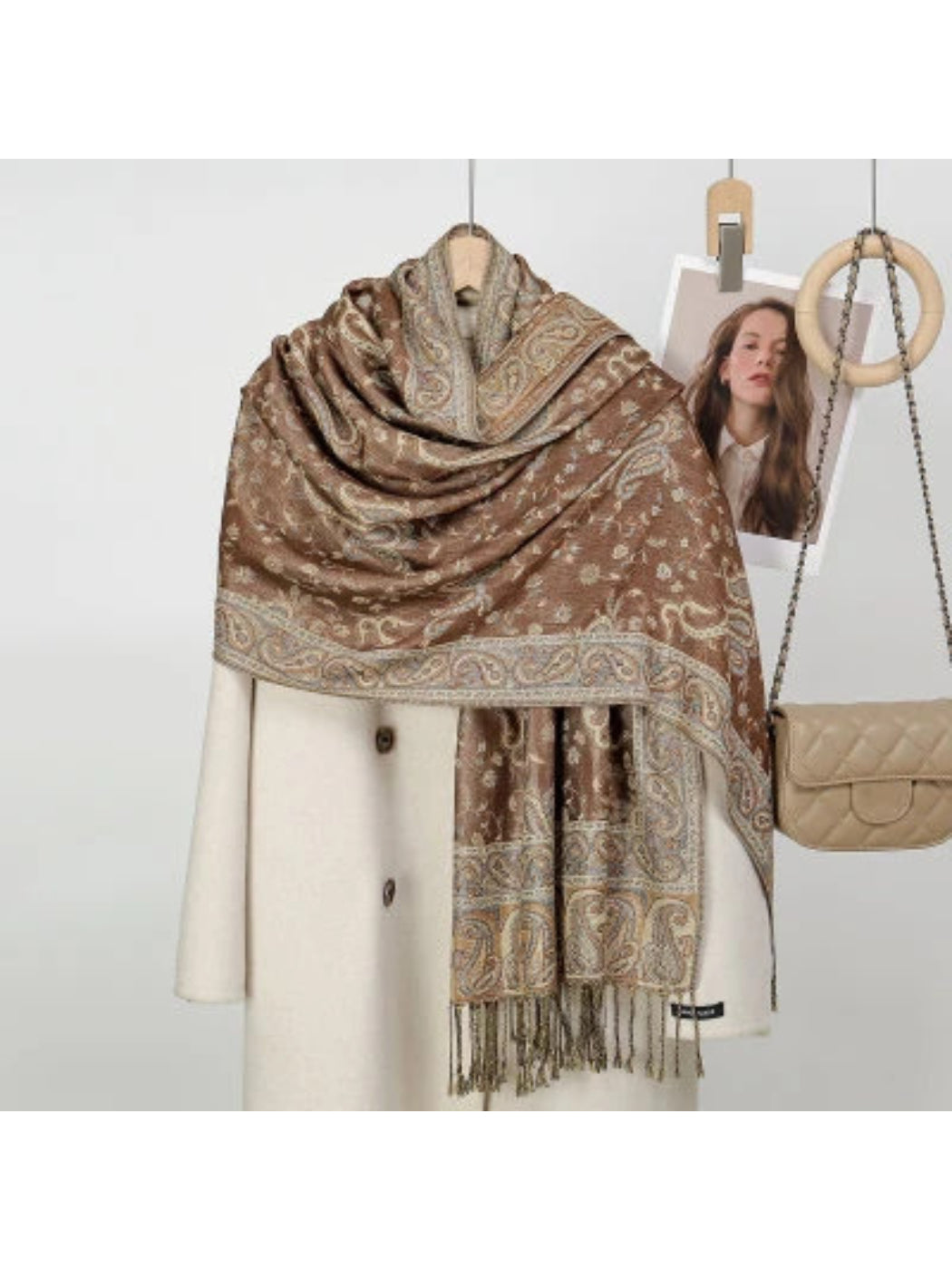 Scarvii - Paisley Floral-Vine Fringe Scarf