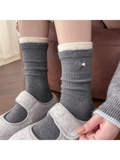Rufia - Ribbed Bow Detail Socks