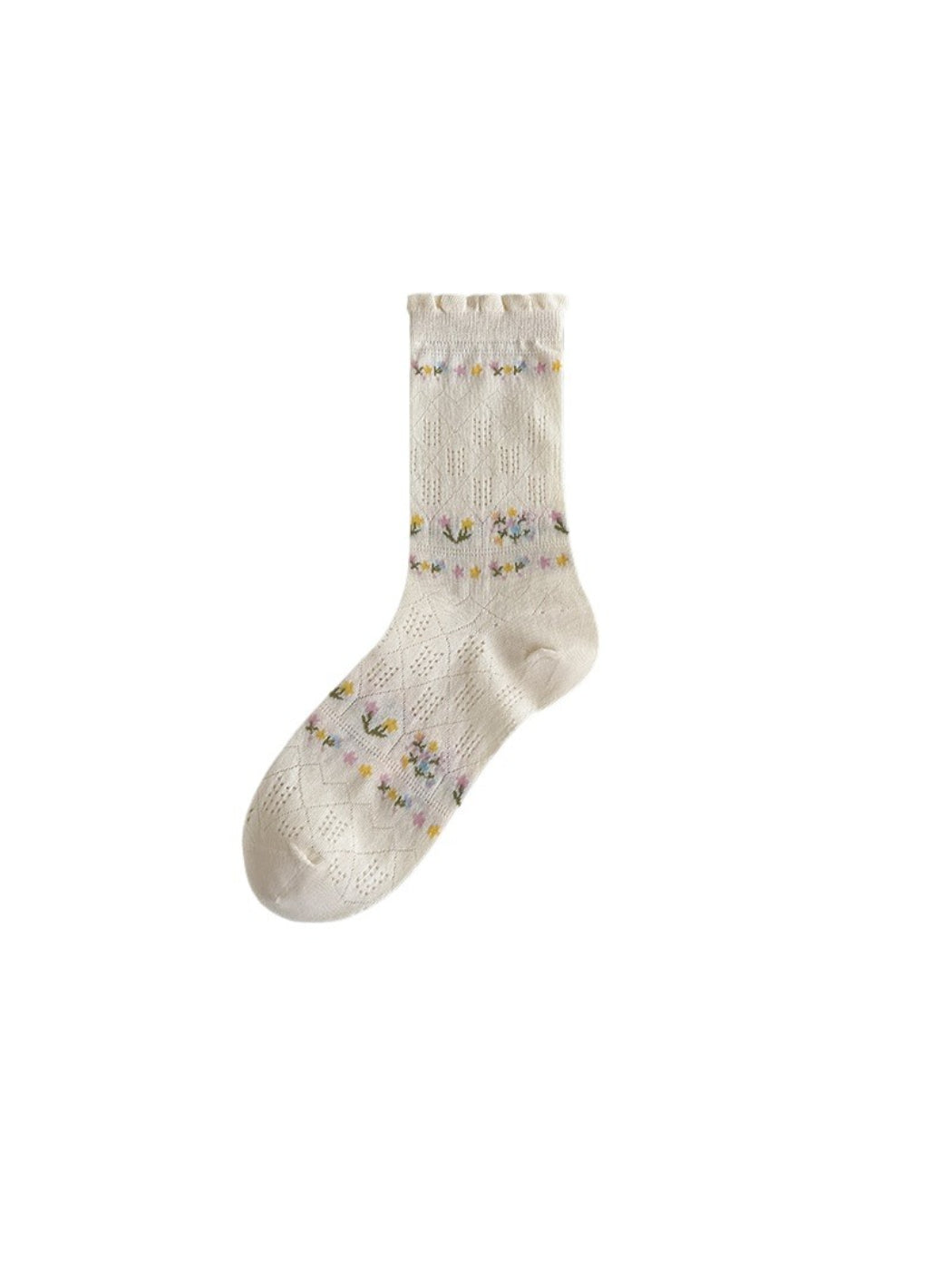 Rufia - Floral Lace Knit Crew Socks product image 5