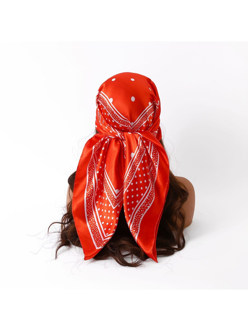 Scarvii - Warm Tones Polka Dot Printed Square Scarf