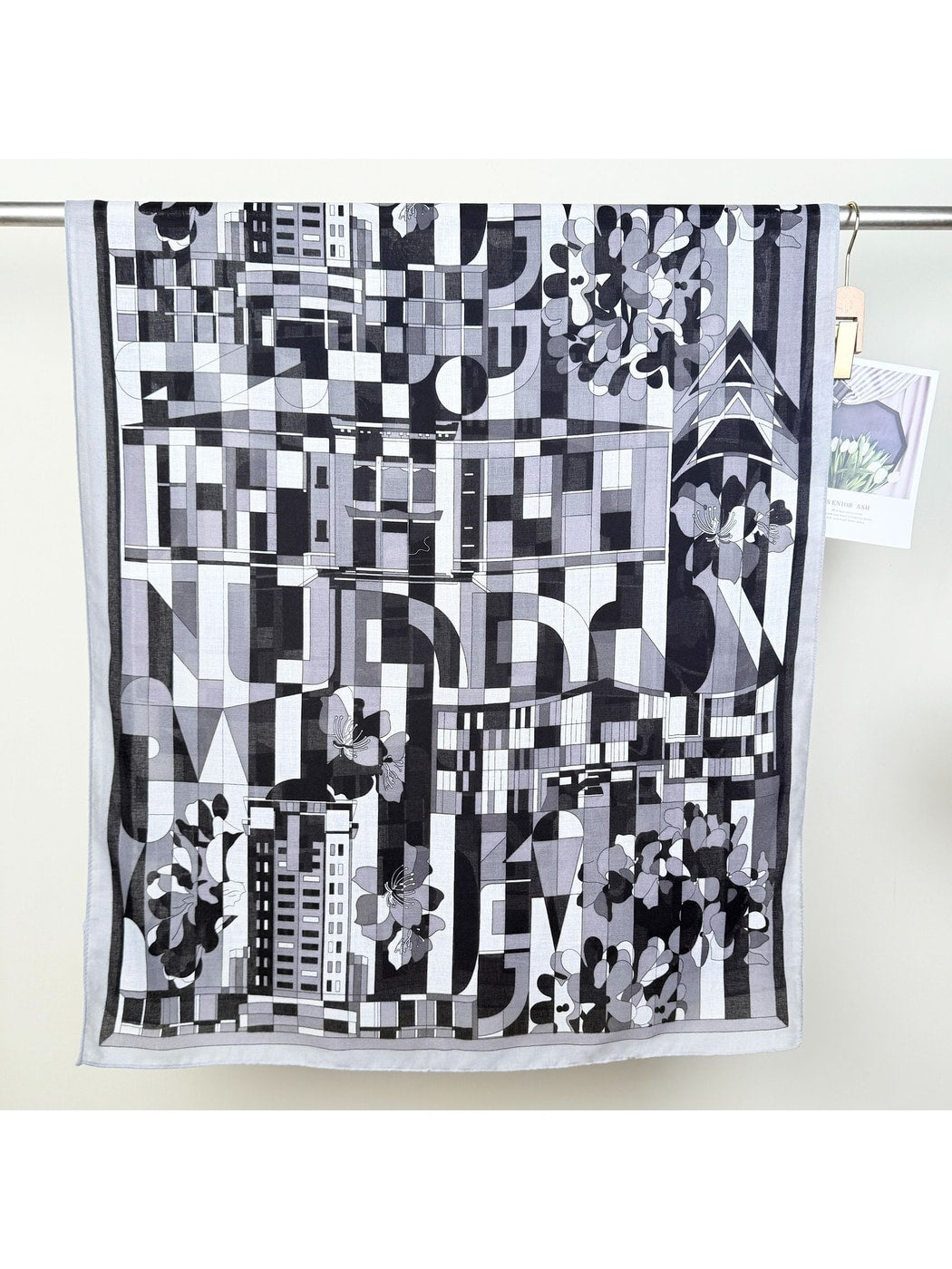 Scarvii - Lightweight Geometric Print Shawl