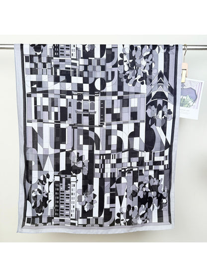 Scarvii - Lightweight Geometric Print Shawl