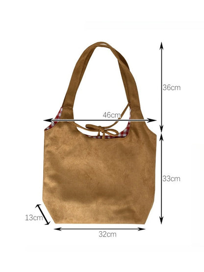 Cosbai – Retro Reversible Color-Block Tote Bag
