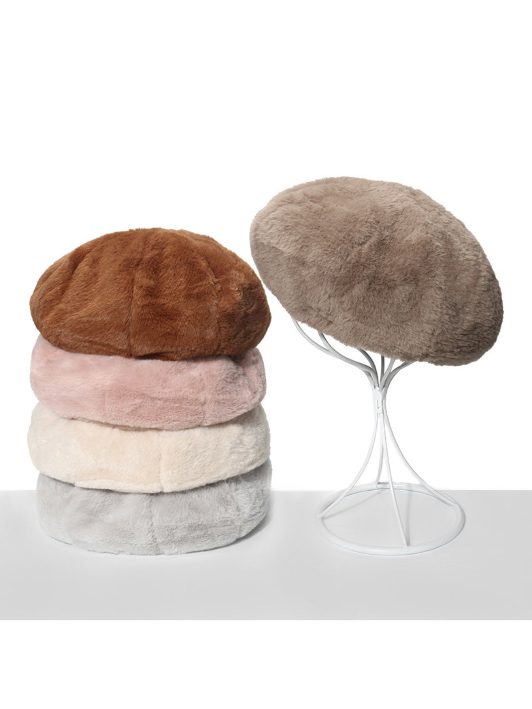 Haila Fuzzy Plush Beret