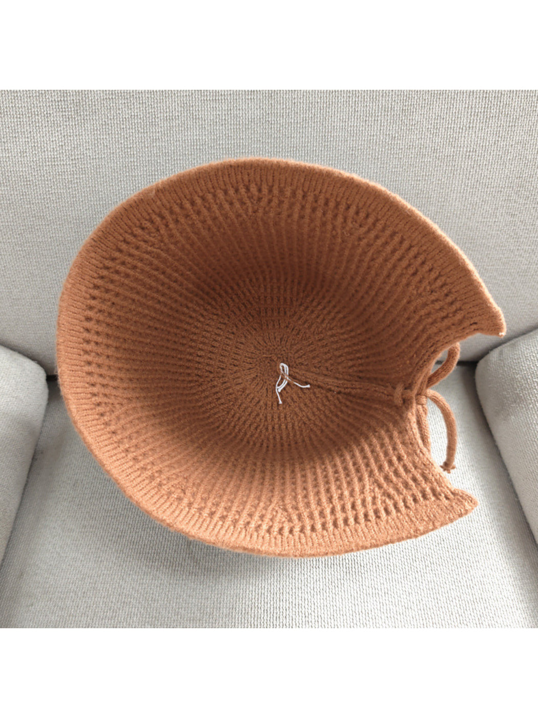 Haila - Openwork Knit Tie Strap Bonnet