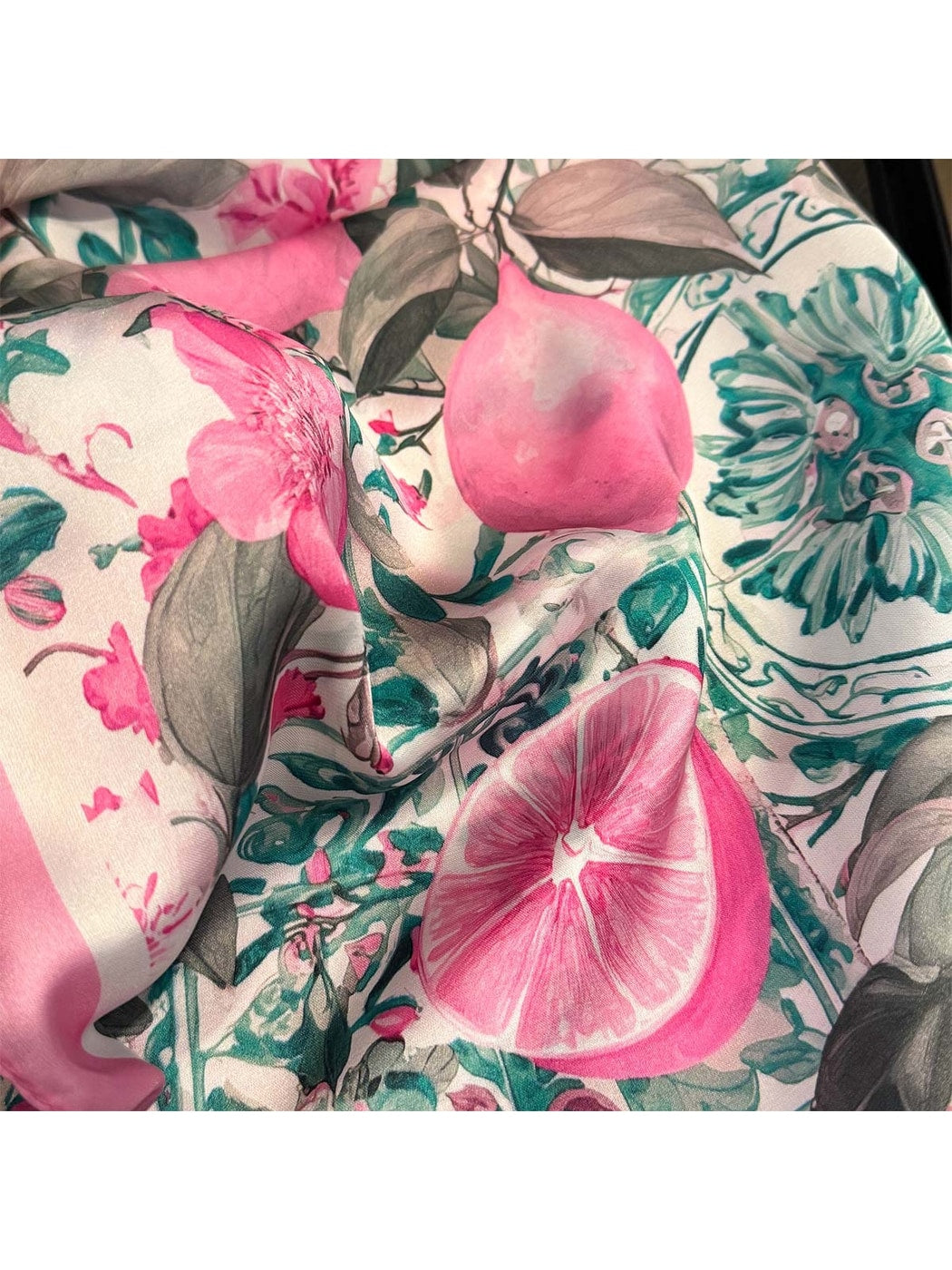 Scarvii Botanical Citrus Print Commuter Square Scarf product image