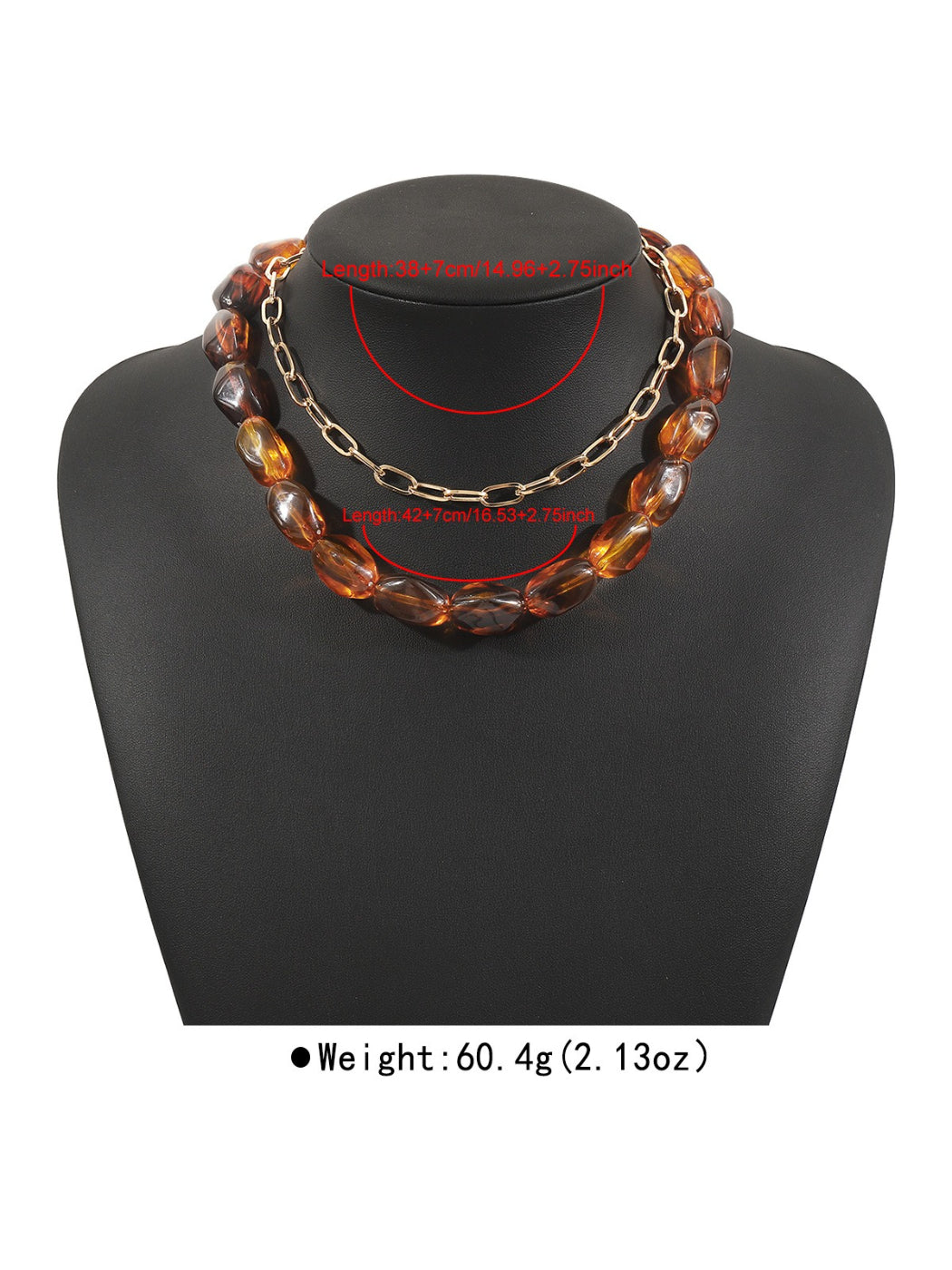 Close-up of clasp and beads on Neckit color beaded chain necklace