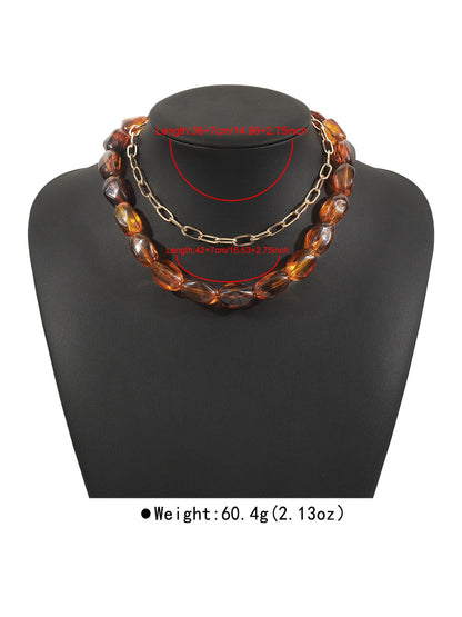 Close-up of clasp and beads on Neckit color beaded chain necklace