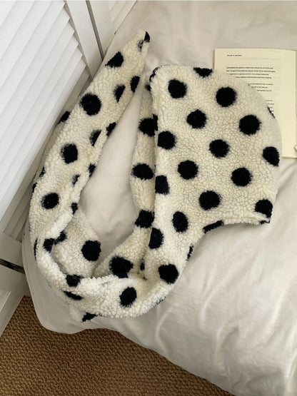Haila Polka Dot Earflap Hat with dot pattern