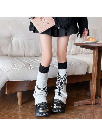Cozyra - Cartoon Jacquard High Tube Leg Warmers
