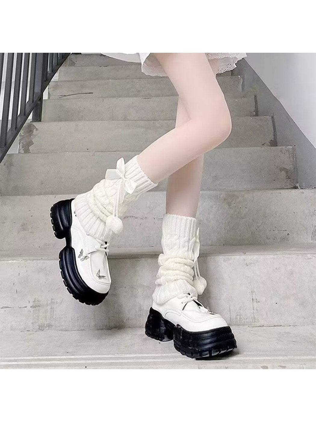 Cozyra - Bow Accent Knit Leg Warmers