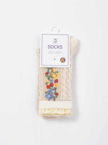 Rufia - Garden Trail Embroidered Crew Socks
