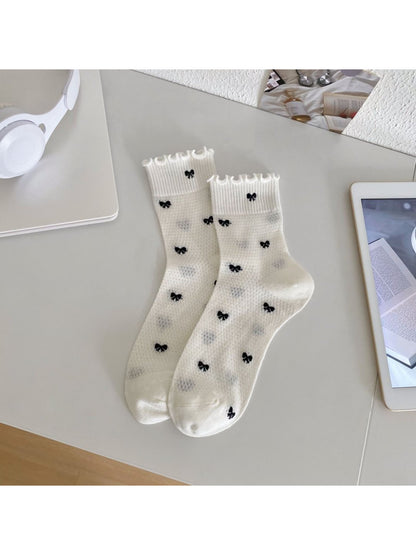 Rufia - Minimal Bow and Stripe Ankle Socks product image 5