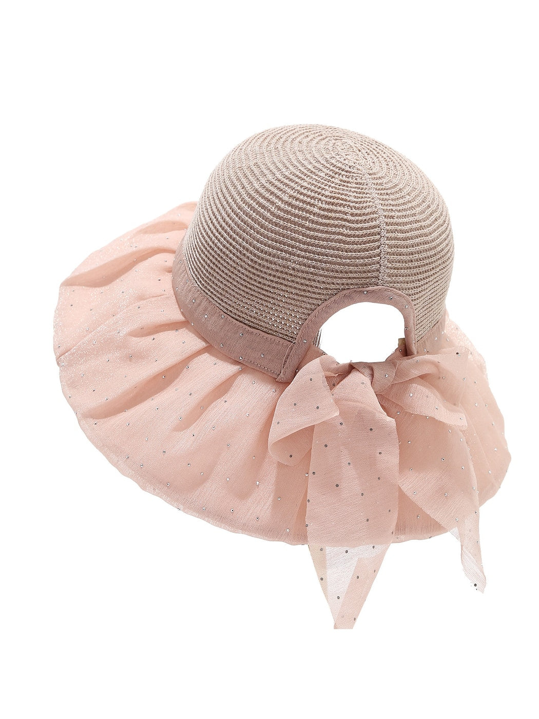 Haila - Ribbon Bow Decorate Wide Brim Bucket Hat