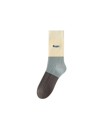 Rufia - Winter Mid-Calf Socks with Puppy & Letter Embroidered
