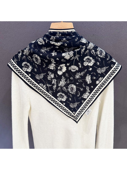 Scarvii - Elegant Woven Frame Border Triangle Bandana