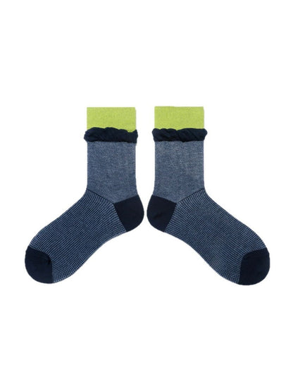 Rufia - Women's Color-blocked Cuff Socks