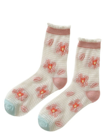 Rufia - Sweet Floral Print Mid-Calf Socks – Fresh & Feminine