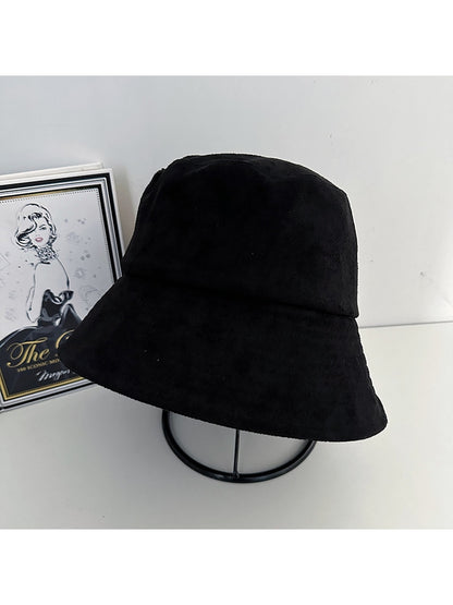 Haila - Simple Solid Color Short Brim Bucket Hat