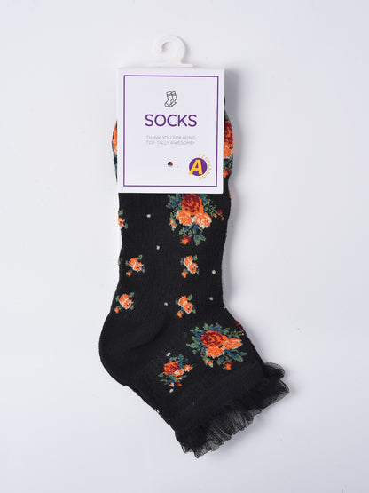 Rufia - Floral Lace Ankle Socks – 5 Colors