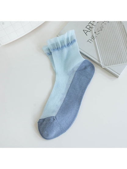 Rufia - Casual Ruffle Trim Crew Socks