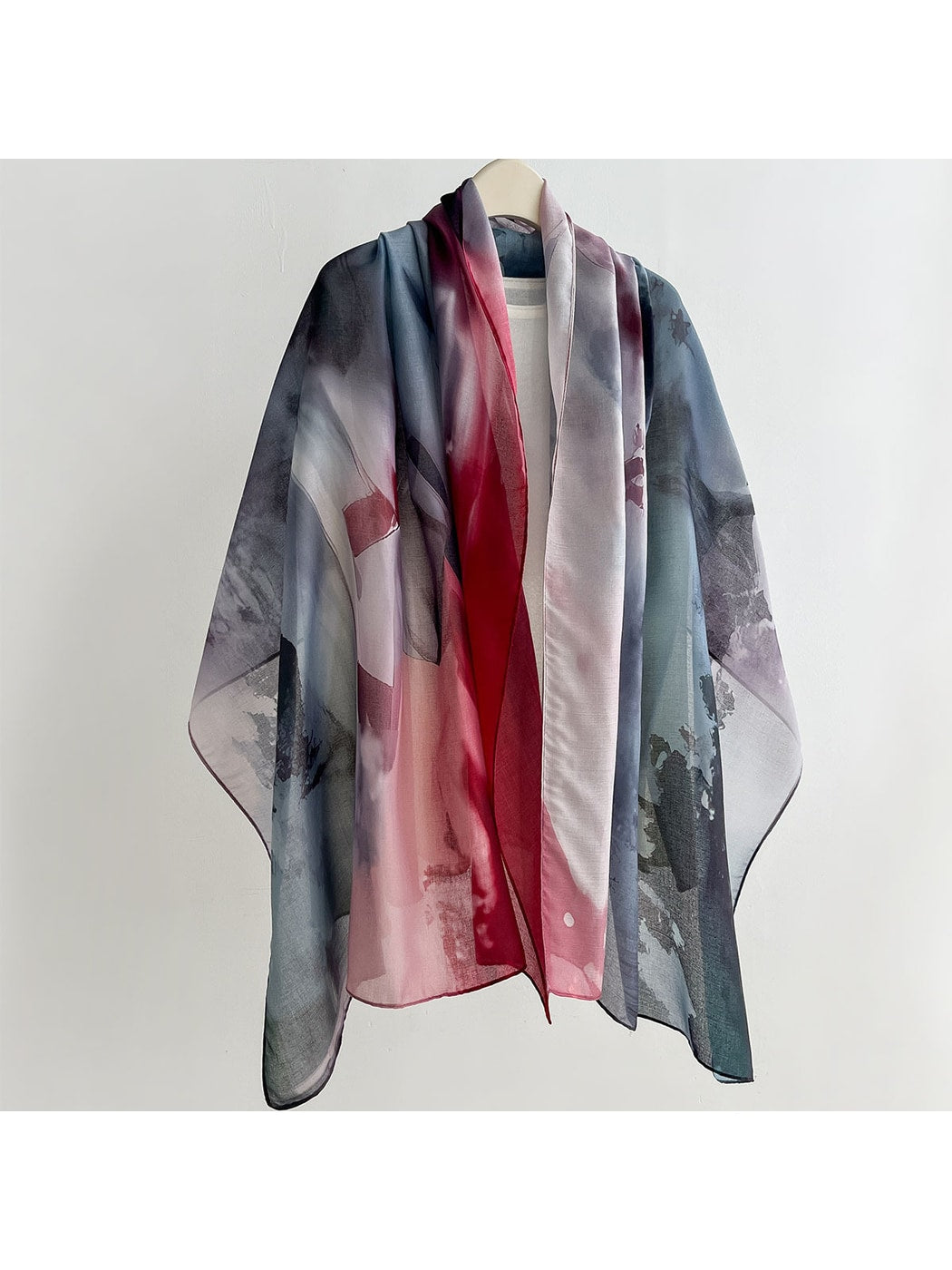 Scarvii - Soft Tone Abstract Printed Summer Wrap Scarf