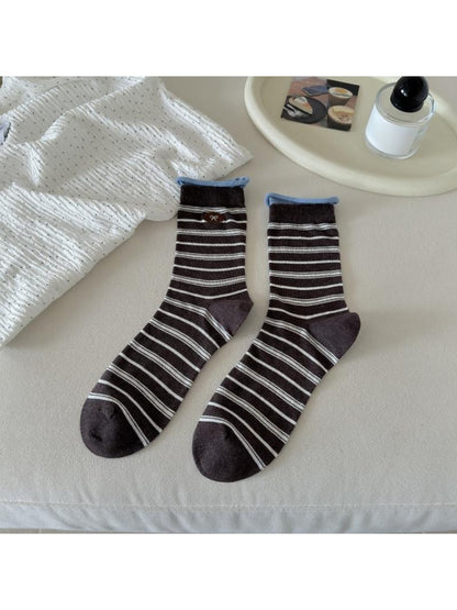 Rufia - Cute Floral and Bow Detail Crew Socks