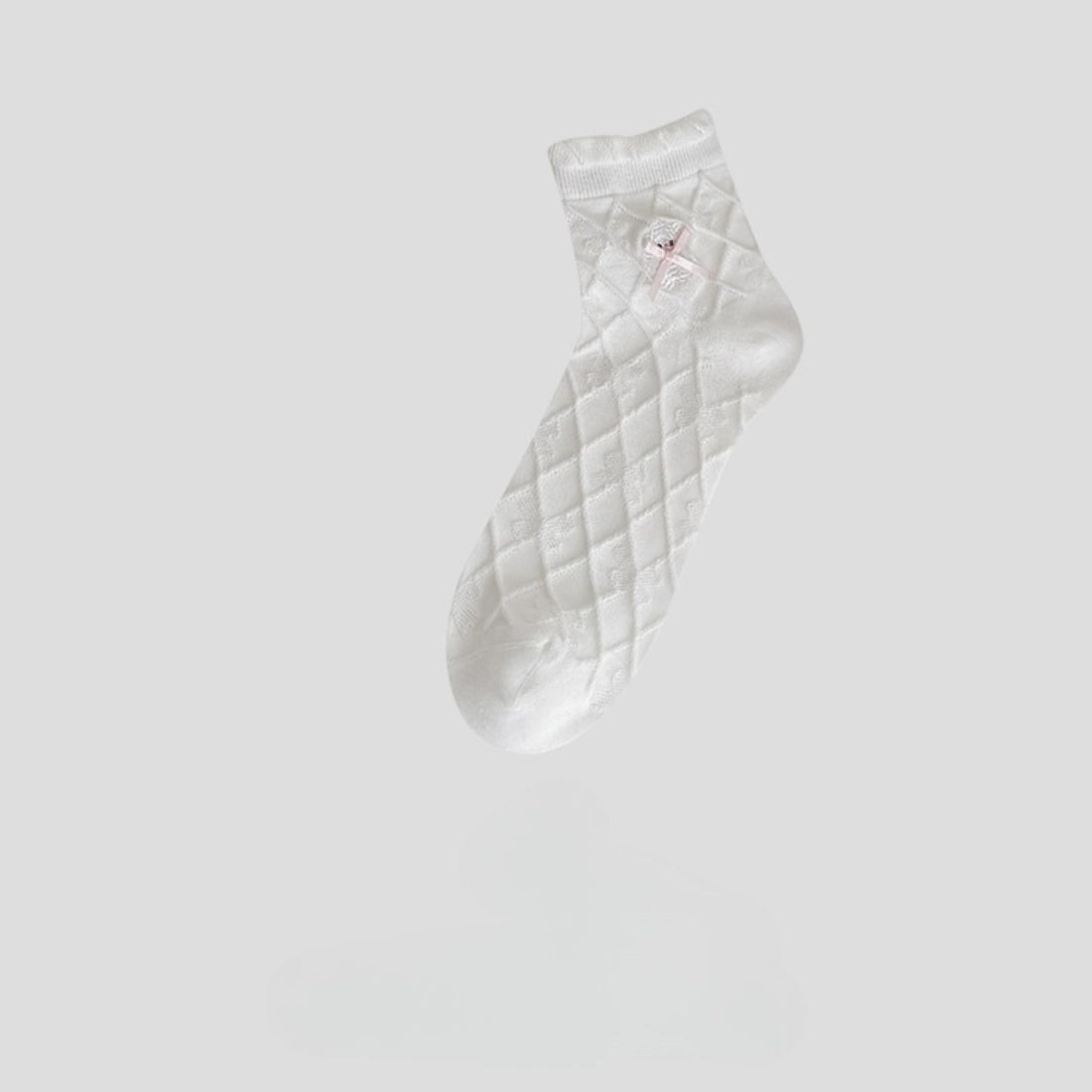Rufia Sweet Bear Diamond Knit Socks folded neatly showing soft fabric and detailed knit
