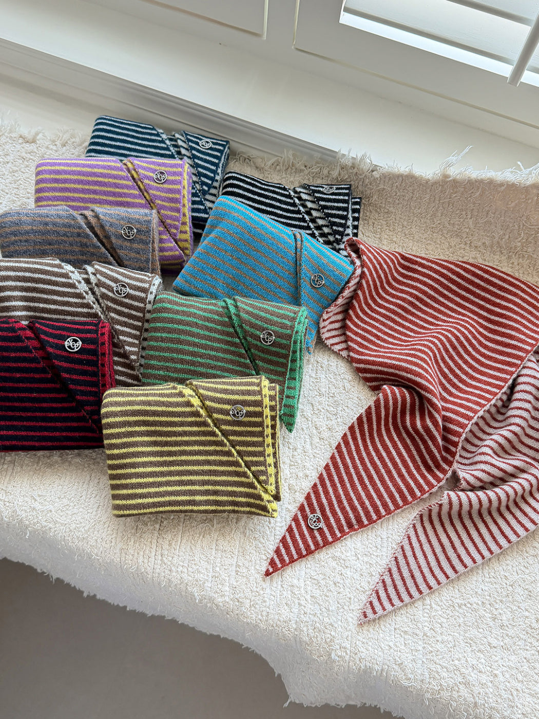 Scarvii - Narrow Stripe Triangle Scarf