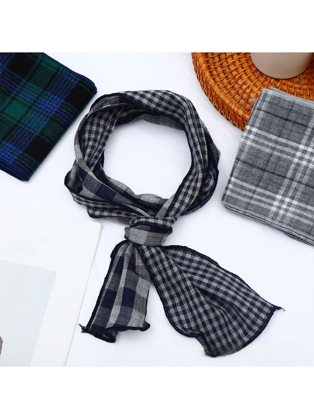 Scarvii - Vintage Plaid Check Pattern Long Scarf