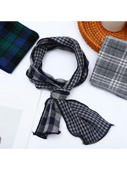 Scarvii - Vintage Plaid Check Pattern Long Scarf