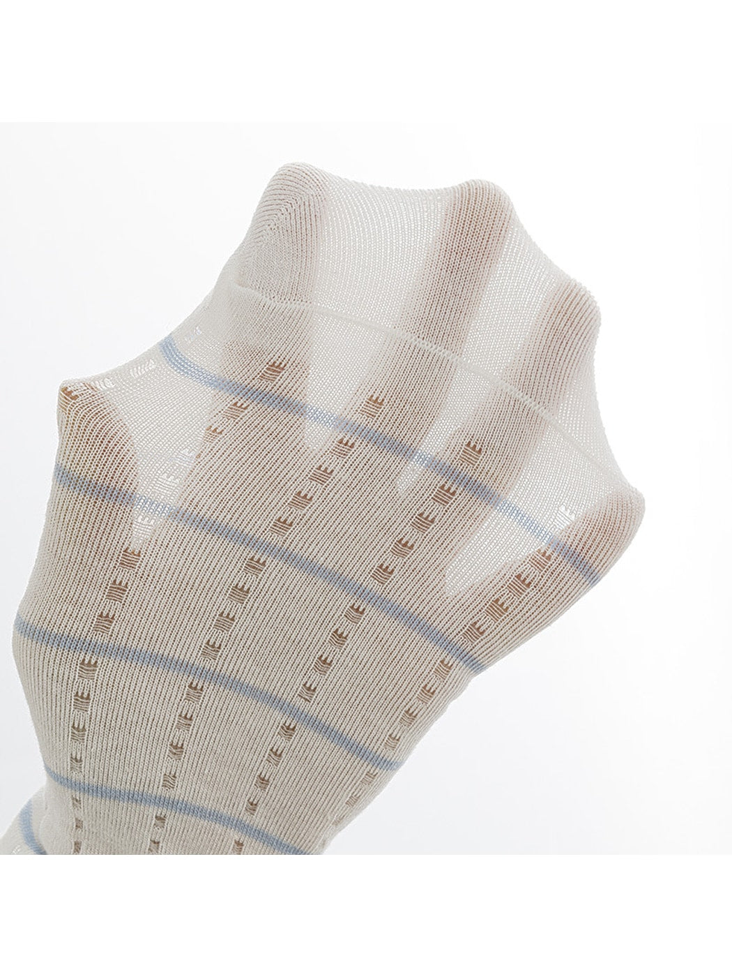 Rufia - Ruffle Cuff Striped Pattern Ankle Socks