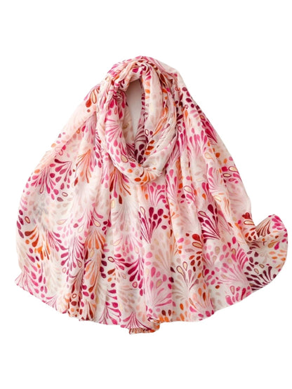 Scarvii - Botanical Fountain Print Wrap Scarf
