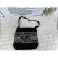 Cosbai - Knitted Shoulder Bag with Retro Style Featuring Drawstrings