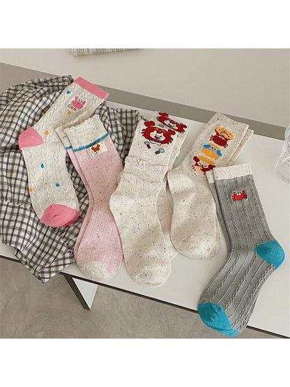 Rufia - Cute Crab Pattern Crew Socks