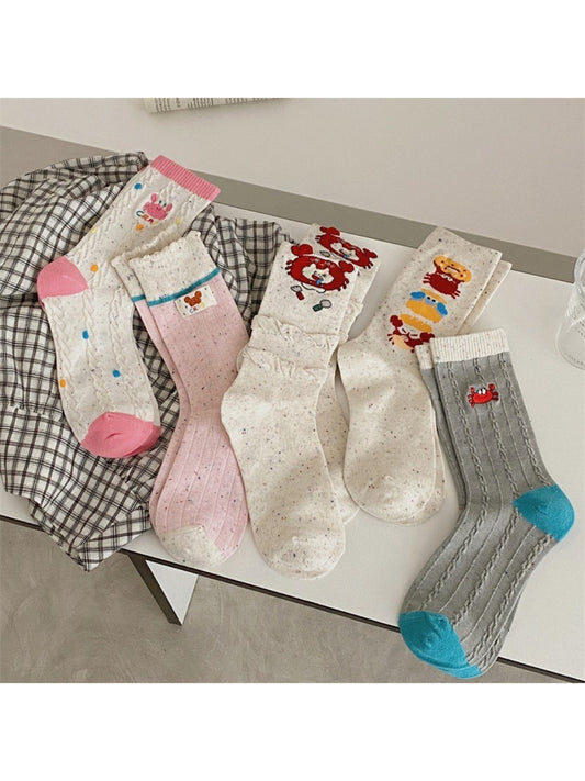 Rufia - Cute Crab Pattern Crew Socks