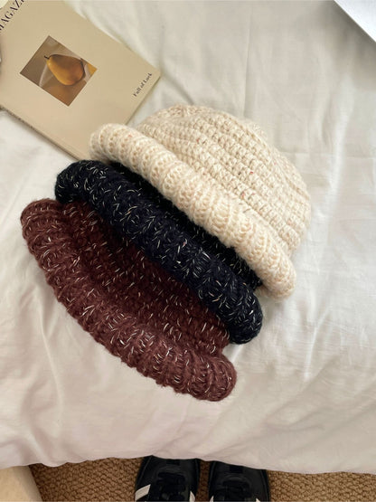 Haila - Textured Roll-Brim Knit Beanie