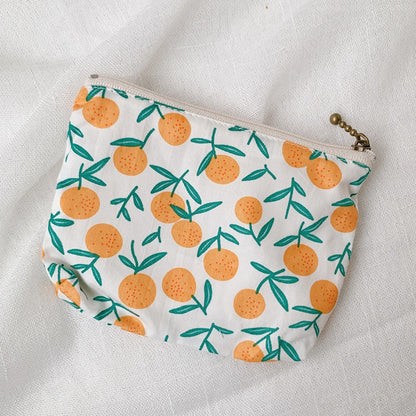 Cosbai canvas printed coin purse shown from top with colorful canvas print