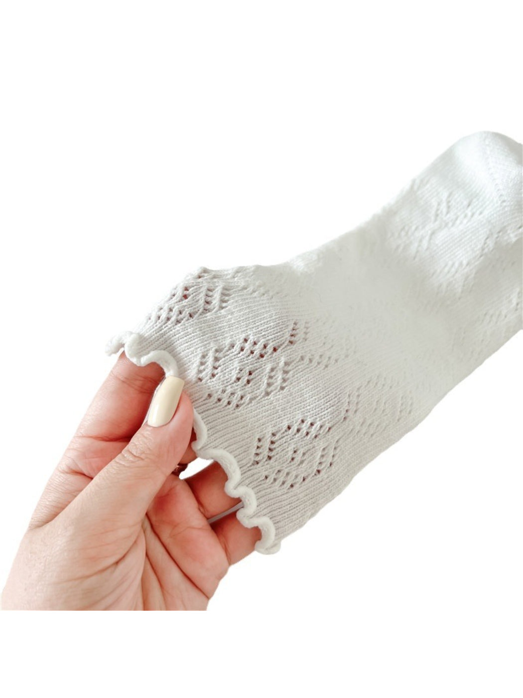 Rufia - Ruffle Trim Mesh Socks