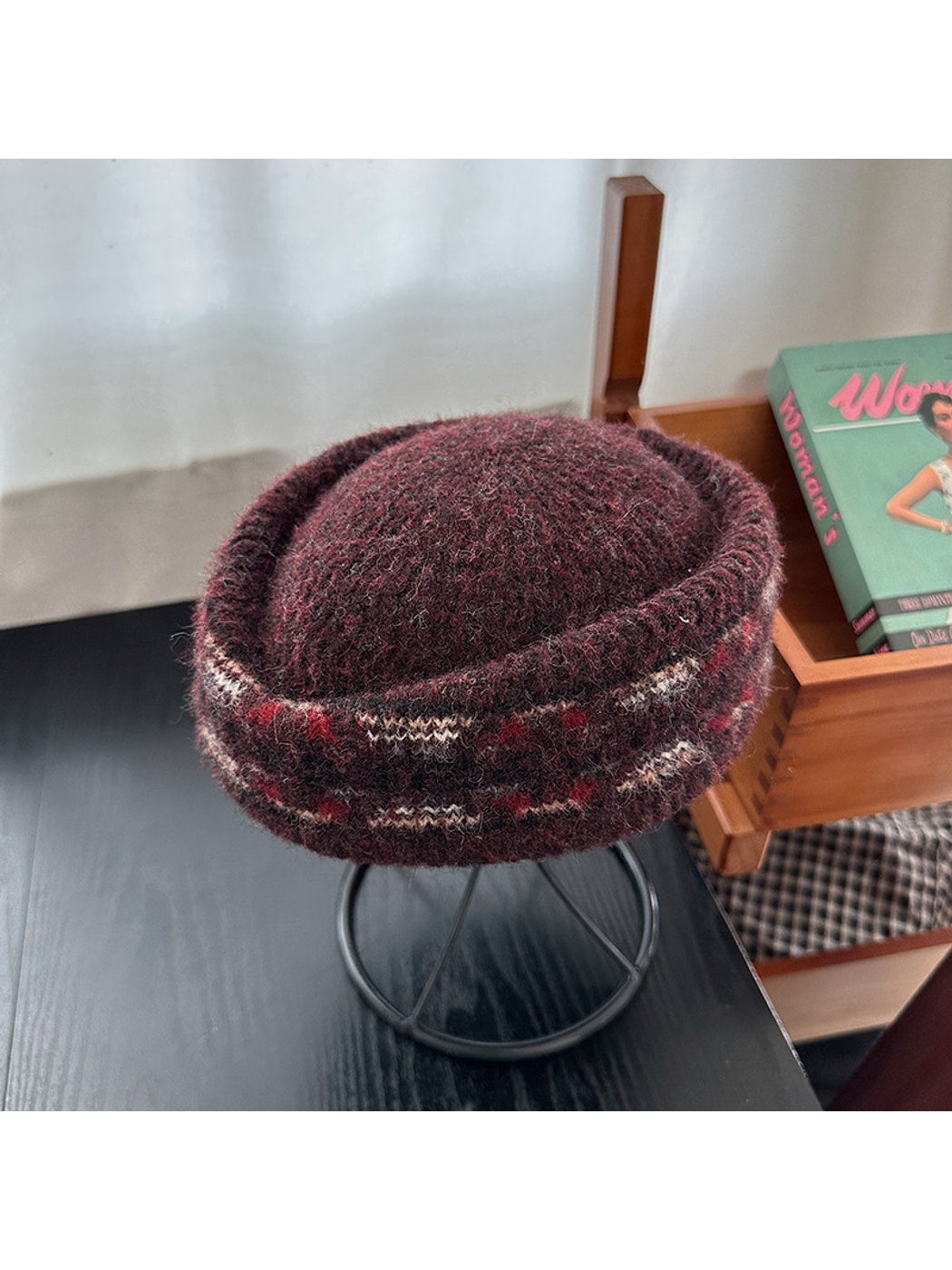 Haila - Brimless Round Crown Knitted Beret Hat