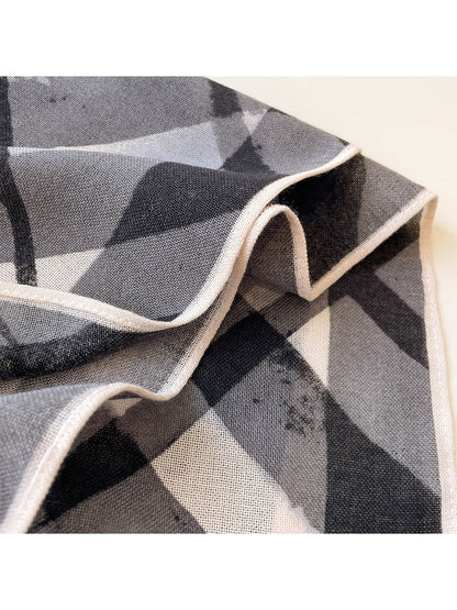 Scarvii - Vintage Diagonal Plaid Print Square Scarf