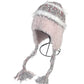 Haila - Striped Plush Knitted Beanie with Ear Flaps